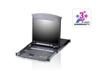 ATEN KL1508AN-AXA-AG 8P CAT-5 HIGH DENSITY DUAL RAIL LCD KVM SW 19INCH W/LED/CABLE/USA KB/EU