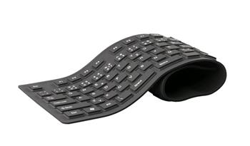 C-TECH klávesnice FK-01, gelová, flexibilní, černá