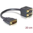 Delock adaptér DVI 25 samec > 2x DVI 25 samice