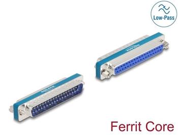 Delock Filtr na potlačování interference RF/EMI z 37 pinového zástrčkového konektoru D-Sub na zásuvkový