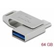 Delock Flash disk USB 3.2 Gen 1, USB-C™ + Typ-A, 64 GB - kovový kryt