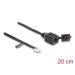 Delock Kabel ze zástrčky RJ12 na zásuvku RJ12 s ochrannou krytkou, 20 cm, černý