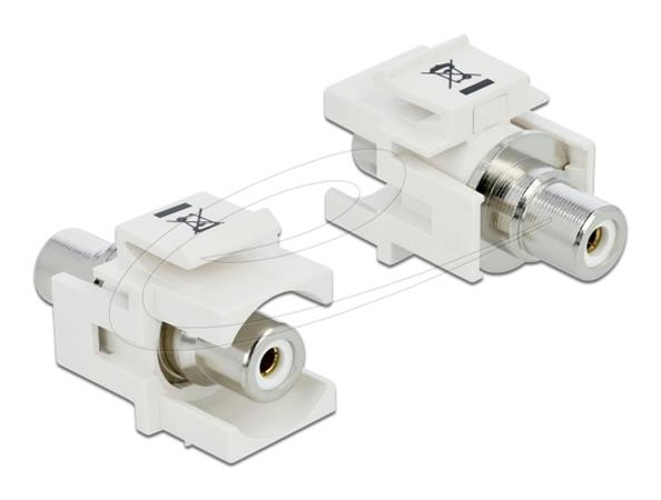 Delock Keystone modul RCA samice > RCA samice bílý / bílý