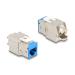 Delock Modul Keystone ze zásuvkového konektoru RJ45 na LSA Cat.6A, beznástrojový, modrý, sada 10 kusů