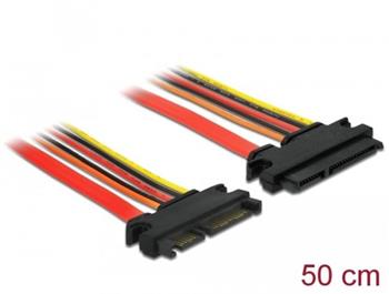 Delock Prodlužovací kabel SATA 6 Gb/s 22 pin samec > SATA 22 pin samice (3,3 V + 5 V + 12 V) 50 cm