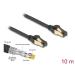 Delock Síťový kabel RJ45 Cat.6A zástrčky na zástrčku, S/FTP, černý, délky 10 m, Cat.7, silné tloušťky, vhodný pro průmysl