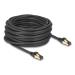 Delock Síťový kabel RJ45 Cat.6A zástrčky na zástrčku, S/FTP, černý, délky 15 m, Cat.7, silné tloušťky, vhodný pro průmysl