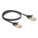 Delock Síťový kabel RJ45 s pleteným opláštěním, Cat.6A, ze zástrčky U/FTP na zástrčku, 0,5 m, černý