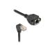 Delock Síťový prodlužovací kabel ze zástrčky S/FTP RJ45, pravoúhlý (90°), na integrovanou zásuvku RJ45, Cat.6A, 0,25 m,