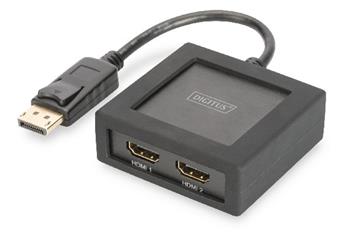Digitus 4K DisplayPort na HDMI Rozbořovač 1x DP vstup, 2x HDMI výstup, až 4K*2K@30Hz