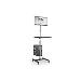 DIGITUS Mobilní pracovní stanice (úchyt na Monitor , PC držák) max. Zatížení 8 kg, max. 32 "obrazovka, černá, VESA: 75 x 100