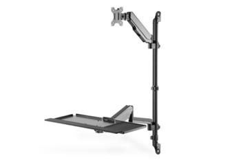 DIGITUS pracovní stanice pro sezení/stání, nástěnný držák, jeden monitor, černý max. 8 kg, max Velikost obrazovky: 17 VESA: 75x1