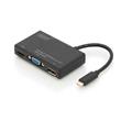 DIGITUS Převodník USB AV 4K Multiport 4v1 0,2 m, vstup: USB typ C, výstup: DP + HDMI + DVI + VGA