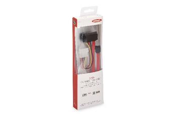 Ednet Připojovací kabel SATA, SATA22pin - L-typ + napájení F / F, 0,5m, přímý, SATA II / III, re