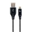 GEMBIRD CABLEXPERT Kabel USB 2.0 AM na MicroUSB (AM/BM), 1m, opletený, černo-bílý, blister, PREMIUM QUALITY