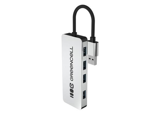Green Cell USB-A 4v1 HUB (4×USB 3.0) – rychlý přenos 5 Gb/s, hliníkové pouzdro