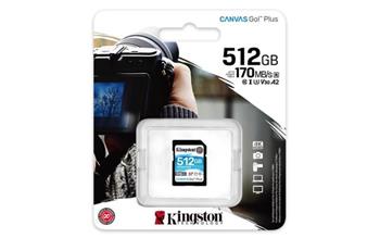 KINGSTON 512GB SDXC Canvas Go! Plus 170R/90W CL10 U3 V30