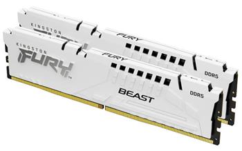 KINGSTON 64GB 6400MT/s DDR5 CL32 DIMM (Kit of 2) FURY Beast White RGB XMP