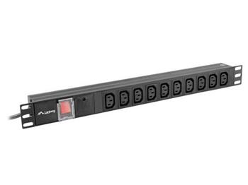 LANBERG 19" 1U 10A 2M 10X ZÁSUVEK IEC C13 ČERNÁ C14