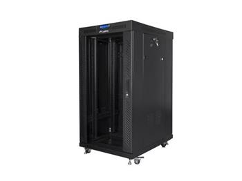 LANBERG 19" VOLNĚ STOJÍCÍ RACKOVÁ SKŘÍŇ 22U/600X800 (v rozloženém stavu) S PROSKLENÝMI DVEŘMI LCD ČERNÁ V2