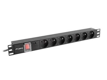 LANBERG NAPÁJECÍ DISTRIBUČNÍ JEDNOTKA (PDU) 19" 1U 16A 2M 7X FRANCOUZSKÉ ZÁSUVKY ČERNÁ