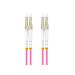 LANBERG optický patch cord MM LC/UPC-LC/UPC duplex 1m LSZH OM4 50/125 průměr 3mm, barva magenta