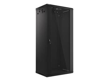 LANBERG RACKOVÁ SKŘÍŇ 19" NÁSTĚNNÁ 27U/600X450 (v rozloženém stavu) S PROSKLENÝMI DVEŘMI ČERNÁ V2