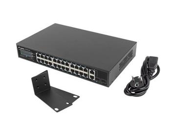 LANBERG SWITCH 24X 100MB POE+/2X COMBO RACK 19" GIGABITOVÝ ETHERNET 360W V2