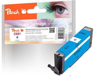 PEACH kompatibilní cartridge Canon CLI-581, cyan, 5,6ml