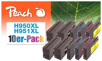 PEACH kompatibilní cartridge HP No. 950/951XL, Combi pack (10), 4x bk, 2x c,m,y; 4x78/6x27ml