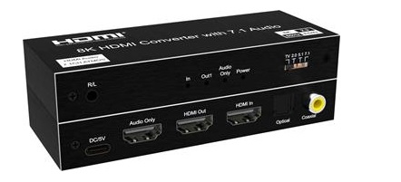 PremiumCord 8K@60Hz Audio Extractor HDR,výstupy: stereo jack, SPDIF, RCA, HDMI