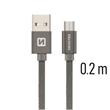SWISSTEN DATA CABLE USB / MICRO USB TEXTILE 0,2M GREY
