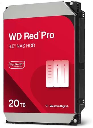 WD RED Pro NAS WD202KFGX 20TB SATAIII/600 512MB cache, 285 MB/s, CMR